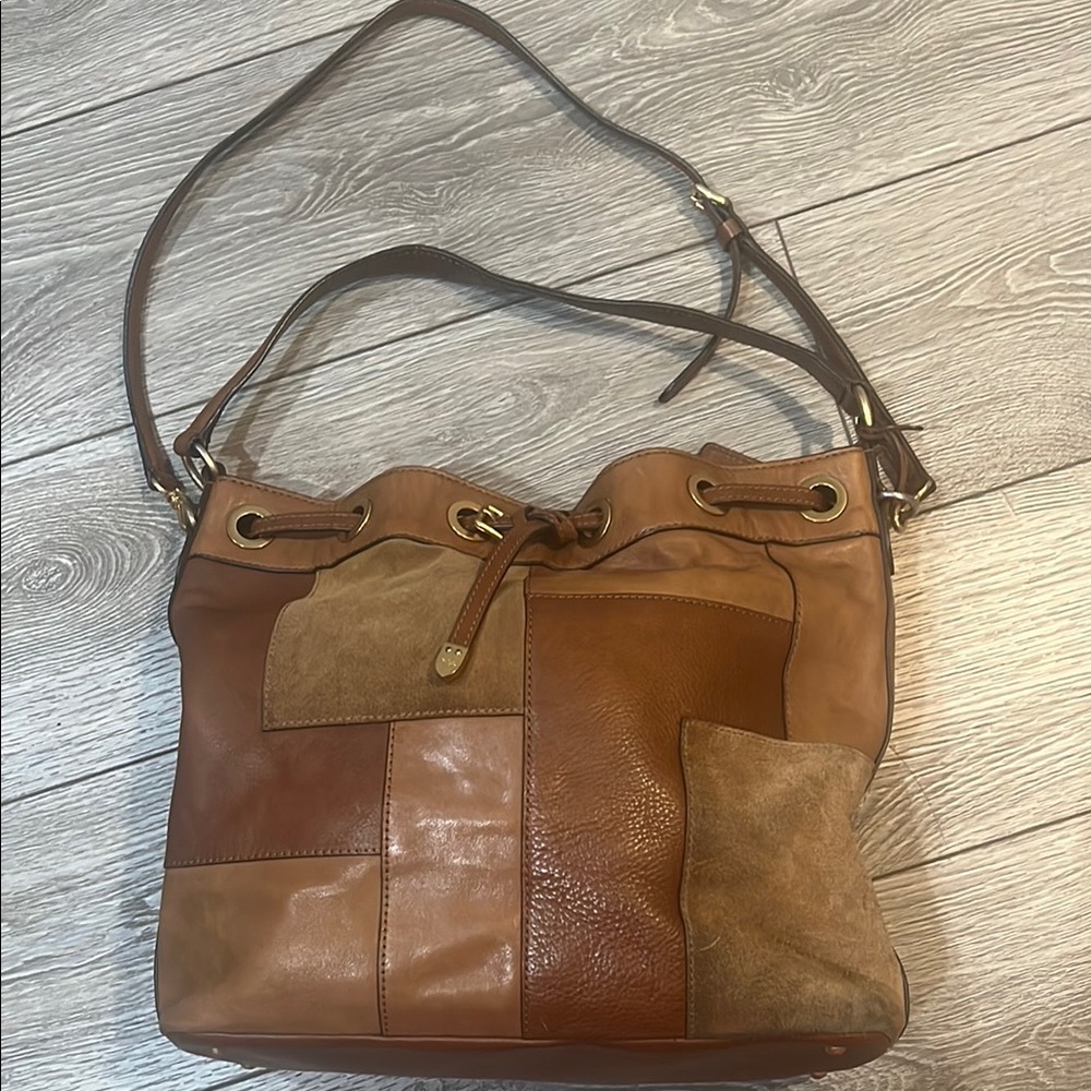 Ralph Lauren Patchwork Leather Bucket Bag